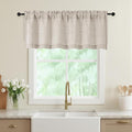 Linen Valances for Windows, Light Filtering Faux Linen Textured Small Short by WelvetBLK