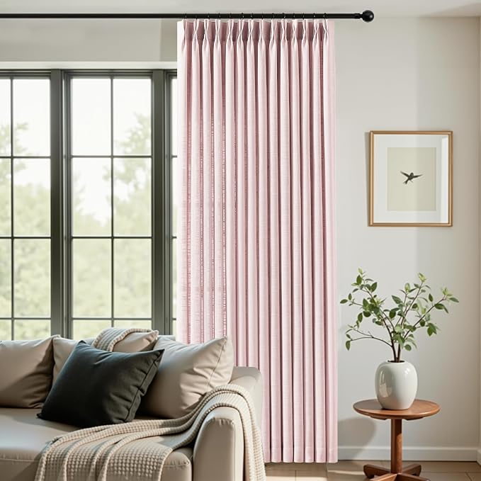 IVAPUPU Light Pink Pinch Pleated Curtains 96 Inches Long - Image 6