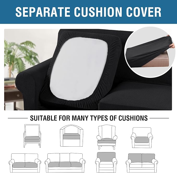H.VERSAILTEX 3 Piece Stretch Sofa Covers - Image 5