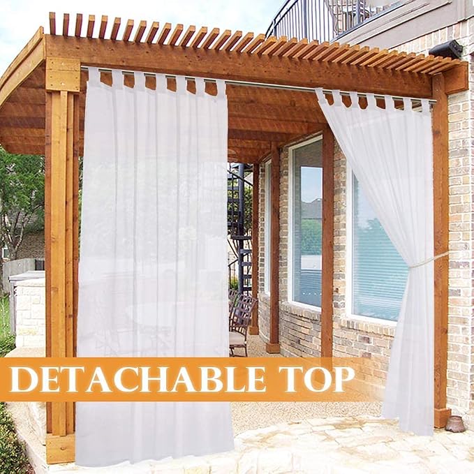 RYB HOME Sheer Outdoor Curtains - Image 2