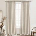 Unique Natural Linen Blend Heavy Fall Curtains 86 Inches Long by PleatedDrapes