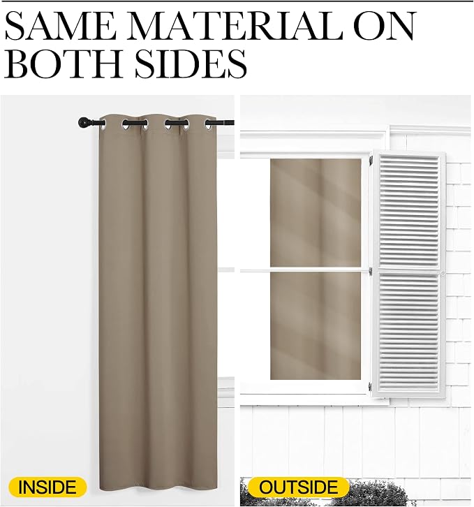 NICETOWN Bedroom Curtain Panels Blackout Draperies, Thermal Insulated Solid - Image 6