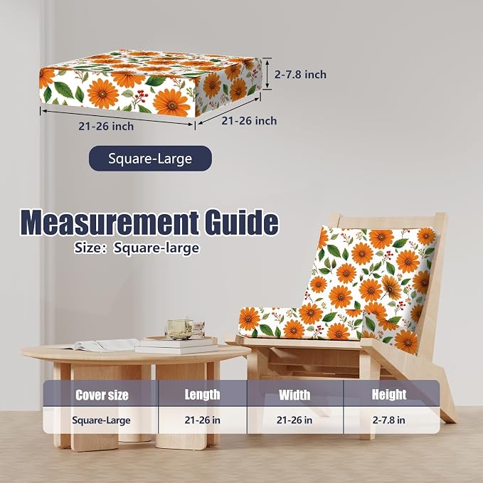 8Pcs Stretch Patio Cushion Covers, Outdoor Couch & Sofa Replacement Slipcovers - Image 2