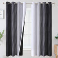 Estelar Textiler Ombre Greyish White Black Blackout Curtains & Drapes 63 Inch by ESTELARTEXTILER