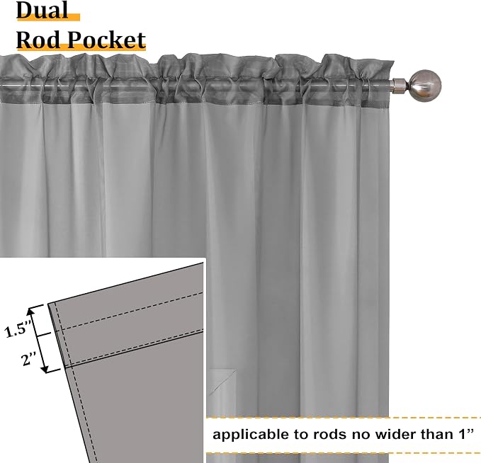 Aiyufeng Charcoal Grey Sheer Curtains, 84 inches Long, 2 Panels Sets, - Image 5