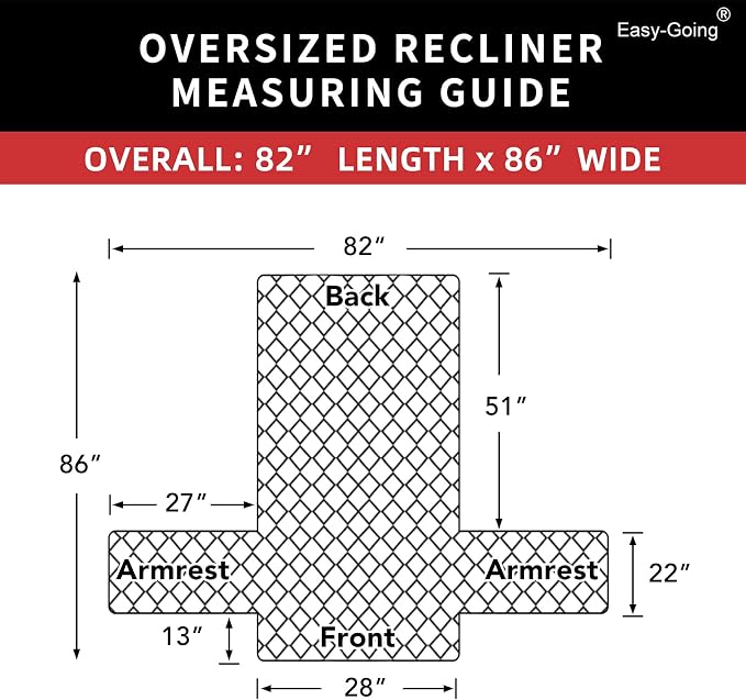 Easy-Going Oversized Recliner Chair Slipcover Reversible Sofa Cover Water - Image 6