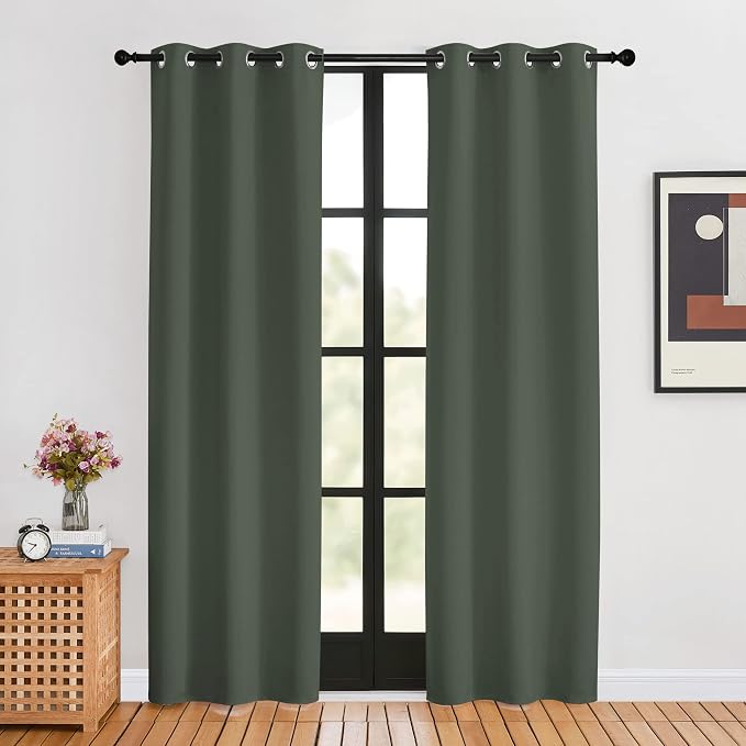 NICETOWN Thermal Curtains for Kids Room, Dark Mallard, 34 by 80 inches by NICETOWN