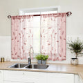 HOMEIDEAS Blush Pink Sheer Kitchen Curtains 30 X 36 Inch Length 2 Panels by HOMEIDEAS