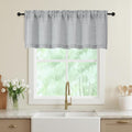 Grey Valances for Windows, Light Filtering Faux Linen Textured Small Short by WelvetBLK