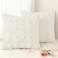 decorUhome Cream White Bow Pillow Covers Set of 2 Coquette Aesthetic Cute by decorUhome