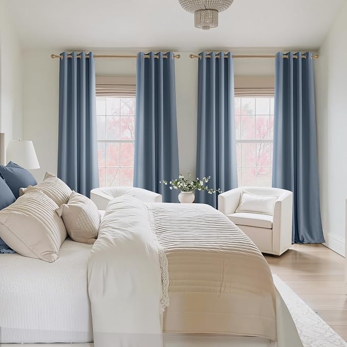 NICETOWN Stone Blue Energy Saving Drapes - Image 2