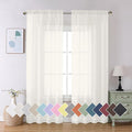 Aiyufeng 2 Pack Ivory Sheer Curtain 84 Inches Long, Light Filtering Airy Voile by Aiyufeng