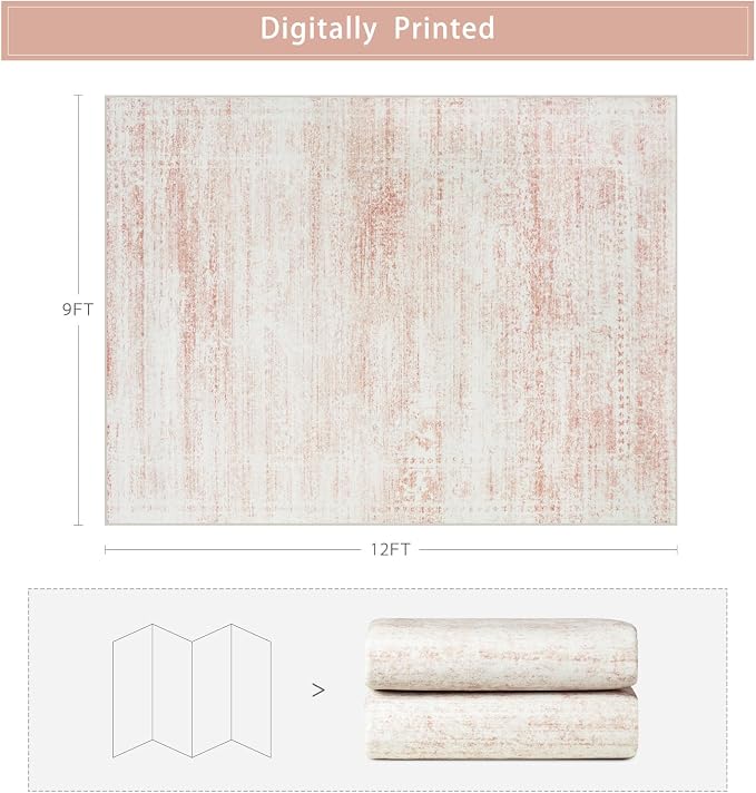 Washable Rugs 9x12 Area Rugs for Living Room, Rugs for Bedroom, Large Carpets - Image 2
