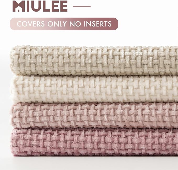 MIULEE Pack of 4 Valentines Couch Throw Pillow Covers 20x20 Inch Neutral Pink - Image 6