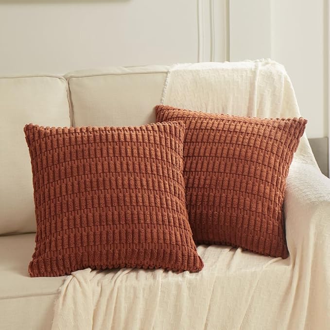 Fancy Homi 4 Packs Rust Decorative Throw Pillow Covers 24x24 Inch - Image 7