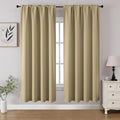 CUCRAF Beige Blackout Curtains 63 inch Length 2 Panels Set, Rod Pocket Room by CUCRAF