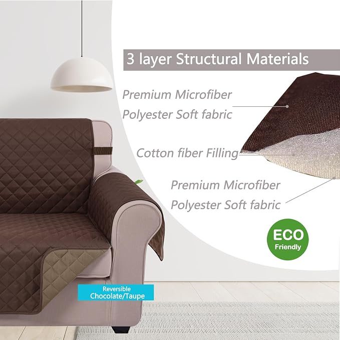 U-NICE HOME Large Sofa Cover Reversible Couch Cover - Image 4