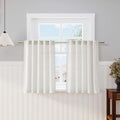 Nanspring Cream 36 Inch Length Kitchen Curtains Linen Blend Back Tab Privacy by Nanspring