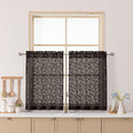 Chyhomenyc Chocolate Sheer Curtains 30 Inch Length, Light Filtering Leaf Tufted by Chyhomenyc