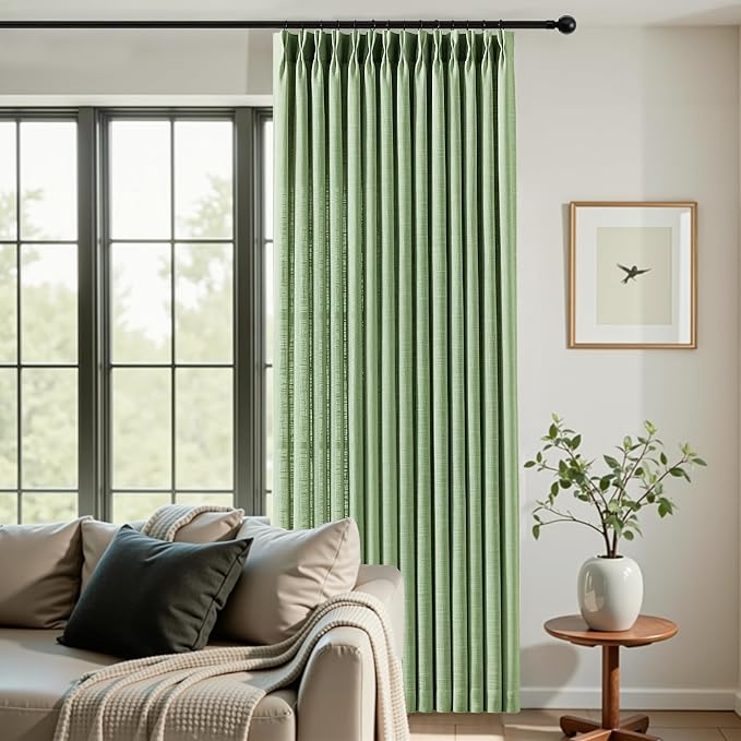 Sage Green Pinch Pleated Curtains 96 Inches Long - Image 5