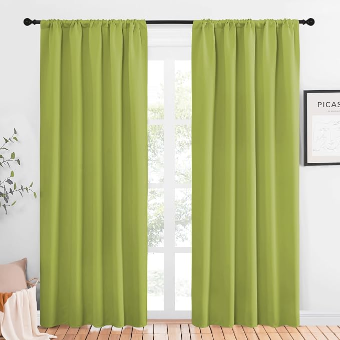 NICETOWN Window Curtains Blackout Drapes, Fresh Green, 1 Pair, 52 by 84-Inch by NICETOWN