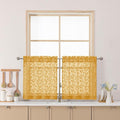 Chyhomenyc Gold Sheer Curtains 24 Inch Length, Light Filtering Leaf Tufted by Chyhomenyc