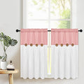 FRAMICS Farmhouse Kitchen Curtains 36 Inch Length, Rustic Cotton Linen Tier by FRAMICS
