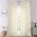 Lecloud Cream Sheer Curtains 108 Inches Long 2 Pcs, Dual Rod Pocket Home Decor by Lecloud