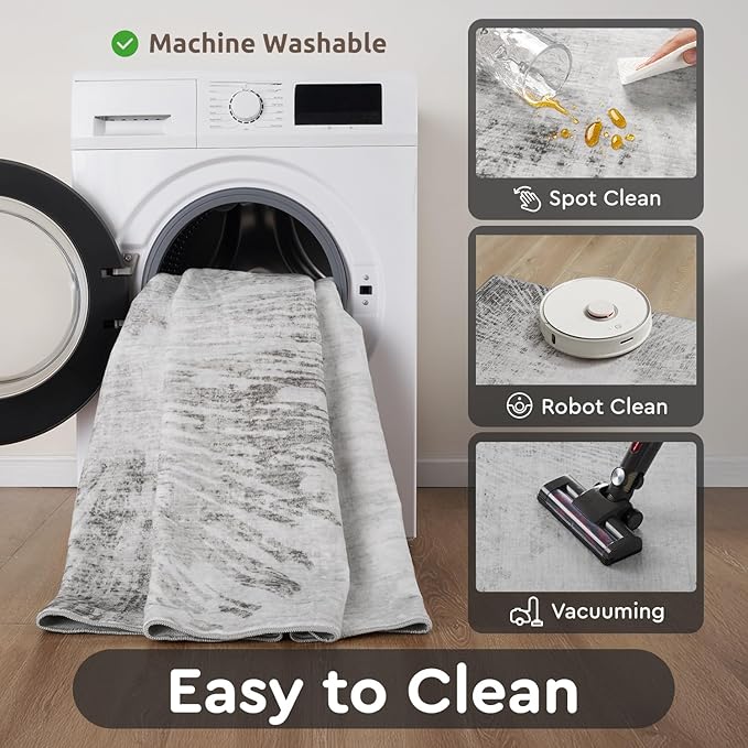 3 x 5 Rug Small Non Slip Area Rug Ultra Soft Machine Washable Low Pile Modern - Image 6
