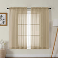 Gwine Taupe Sheer Curtains for Bedroom 54 inches Long 2 Panels, Light Filtering by Gwine