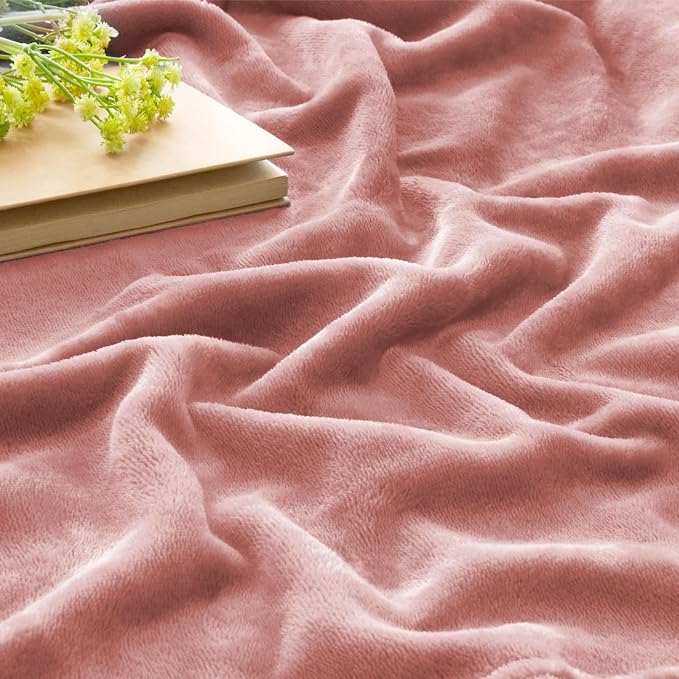 BEDELITE Fleece Blanket Dusty Pink Throw Blankets - Image 3