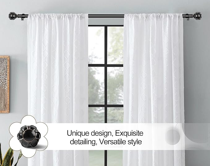 KAMANINA 1 Inch Curtain Rod Telescoping Single Drapery Rod 36 to 72 Inches - Image 3