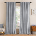 MIULEE Greyish White Velvet Curtains 96 inches 2 Panels by MIULEE