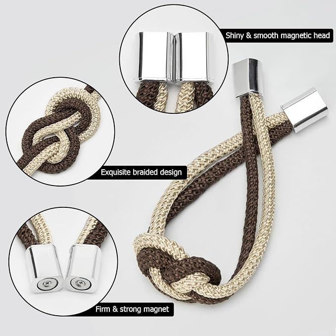 NICEEC 4 Pack Mini Magnetic Curtain Tiebacks Nordic Simple Style Drape Tie - Image 3