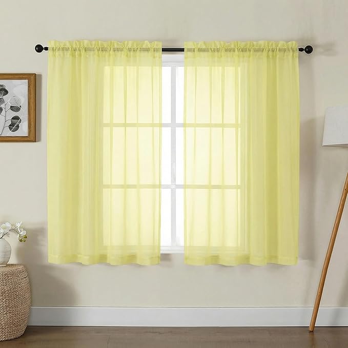 Gwine Sheer Curtains for Living Room 45 inch Length by Gwine