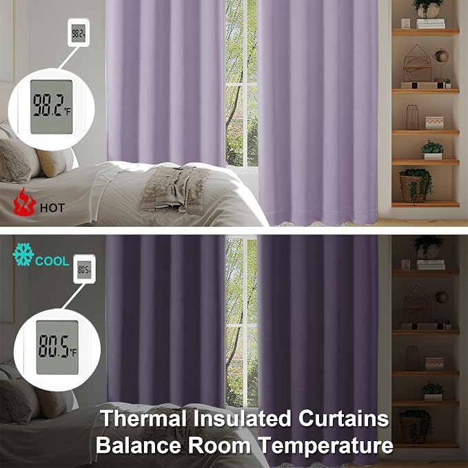 Simplebrand Ava Lilac Short Blackout Curtains - Image 6