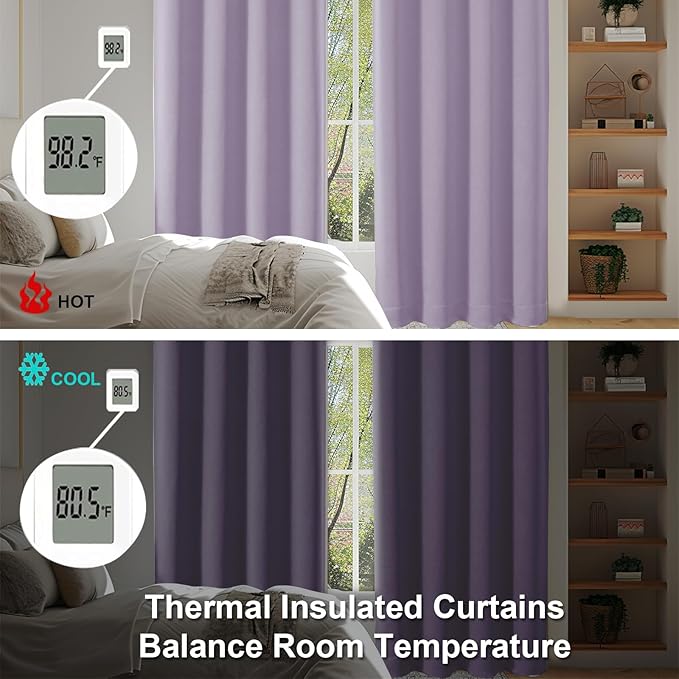Simplebrand Ava Lilac Short Blackout Curtains - Image 6