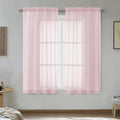 OVZME Blush Pink Sheer Curtains 54 Inches Long 2 Panels by OVZME