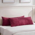 Fancy Homi Set of 2 Burgundy Boho Long Lumbar Body Decorative Throw Pillow by Fancy+Homi