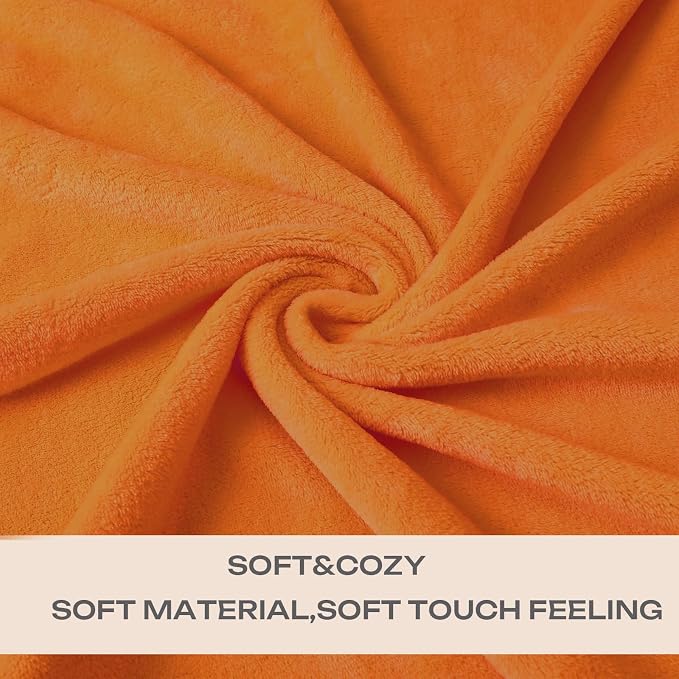 JIAHANNHA Orange Throw Blanket Fleece Blanket 60"x80", Super Soft Cozy Plush - Image 3