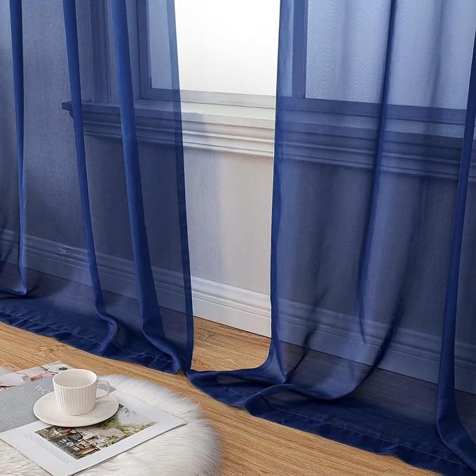 Sheer Curtains 84 Inches Long 2 Panels Set - Image 8