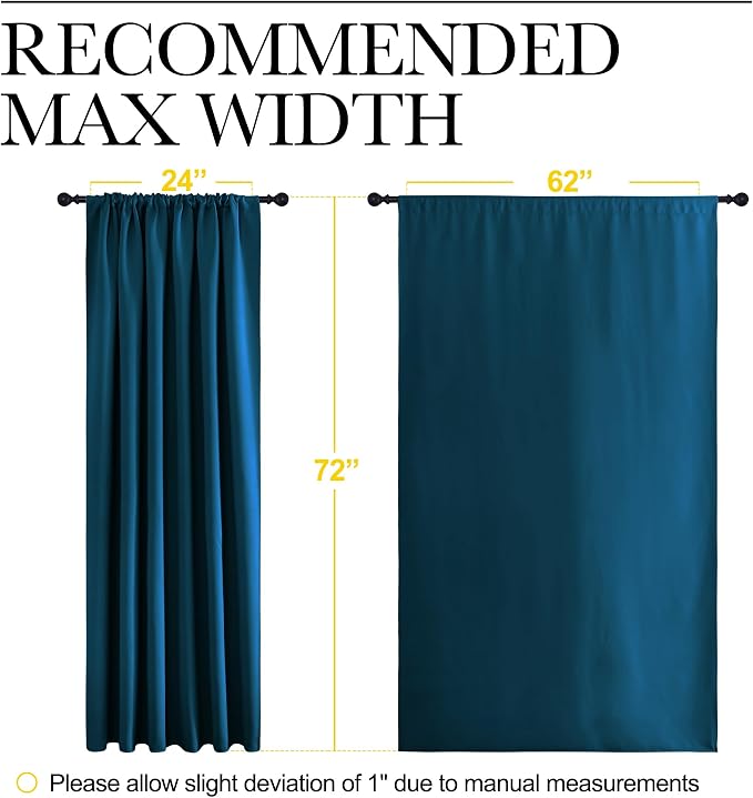 NICETOWN 2 Panels Blackout Curtains, Rod Pocket Window Curtains Room Darkning - Image 6