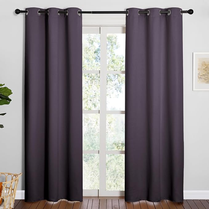 NICETOWN Greyish Purple Blackout Curtains 84 inches Length by NICETOWN