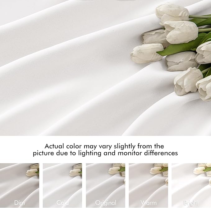 MIULEE Pure White Back Tab Blackout Curtains 102 Inch Long 2 Panels Set - Image 8
