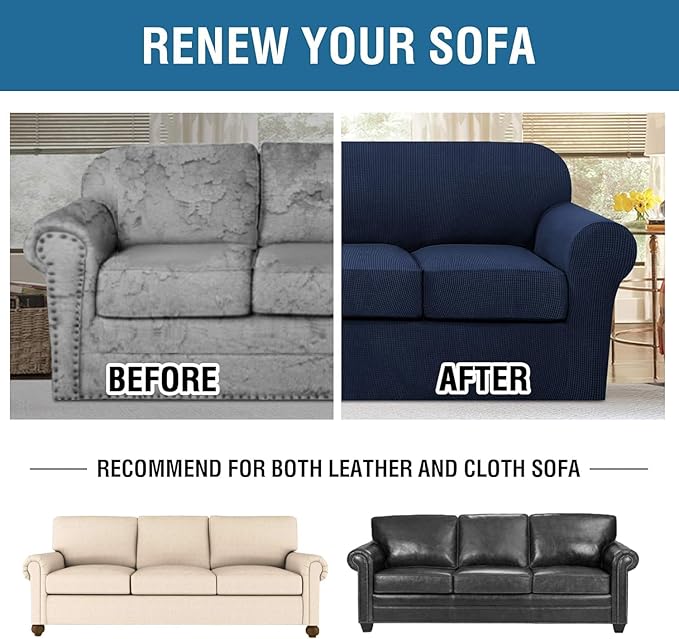 H.VERSAILTEX 4 Piece Stretch Sofa Covers - Image 7
