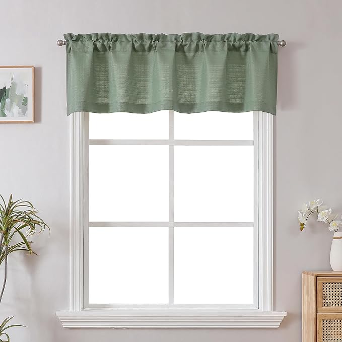 Chyhomenyc Sage Green Short Curtain Valance by Chyhomenyc