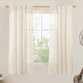 LAMIT Natural Semi Sheer Linen Curtains, Cream Ivory Light Filtering Panels by LAMIT
