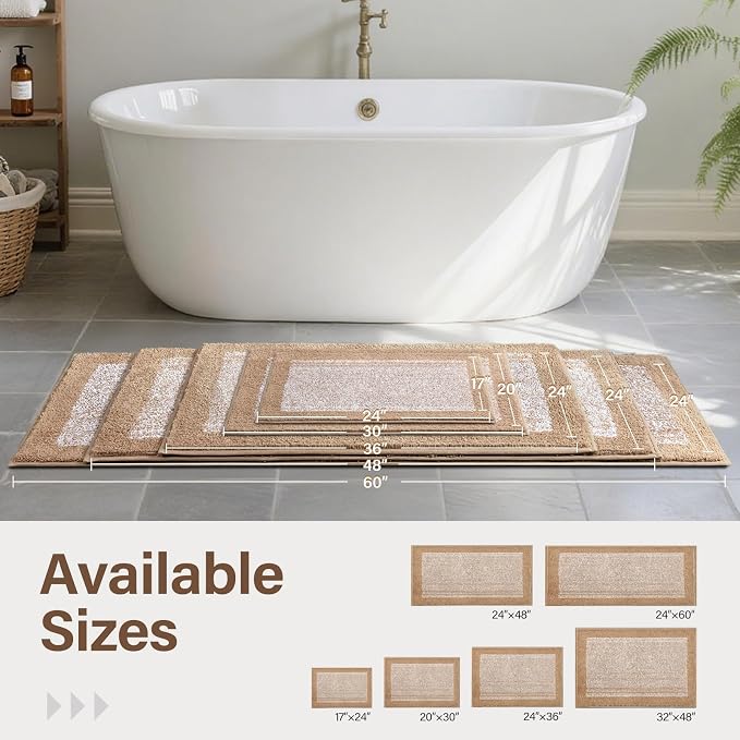 36x24 Large Bathroom Rugs Washable Non Slip, Soft Absorbent Quick Dry Mats - Image 6