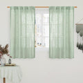 LAMIT Fresh Green Linen Curtains 45 Inch Length 2 Panels, Light Filtering by LAMIT