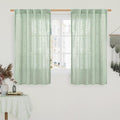 LAMIT Linen Curtains 48 Inch Length 2 Panels, Light Filtering Panels Back Tab by LAMIT
